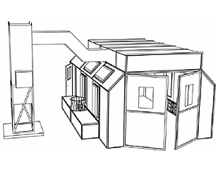 Side Exhaust Paint Spray Booth with Heat